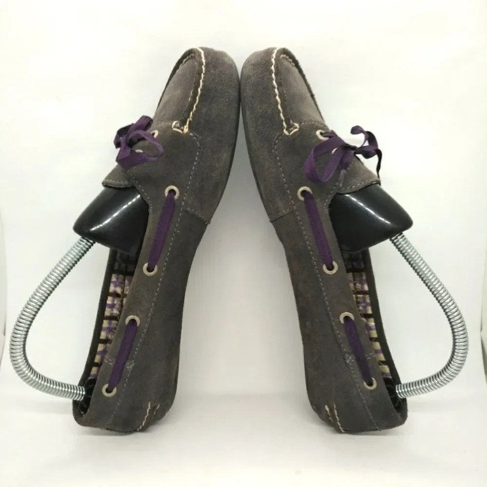 Sperry Top Sider Grey‎ Flat Suede Loafers Women's Size 9.5 M